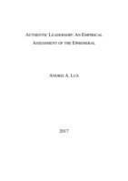 Authentic Leadership: An Empirical Assessment of the Ephemeral
