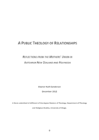 A Public Theology of Relationships: Reflections from the Mothers' Union in Aotearoa New Zealand and Polynesia