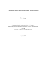 The Stress and Strain of Triathlon Racing in Different Thermal Environments