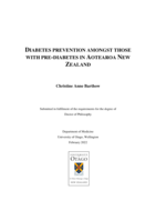 Diabetes prevention amongst those with pre-diabetes in Aotearoa New Zealand