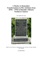 A Marker to Remember: Transformations in Plot Attributes from 1870s – 1930s in Dunedin’s Historic Northern Cemetery