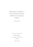 Exploring harvest regulations of the New Zealand paua abalone (Haliotis iris) via population modelling.