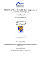 The Role of Type II NADH Dehydrogenases in Listeria monocytogenes