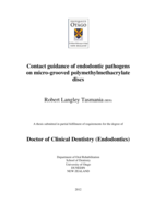 Contact guidance of endodontic pathogens on micro-grooved polymethylmethacrylate discs