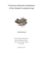 Taxonomy and genetic management of New Zealand's Leiopelma frogs