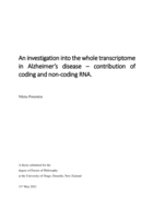 An investigation into the whole transcriptome in Alzheimer's disease - contribution of coding and non-coding RNA
