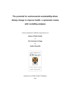 The potential for environmental sustainability-driven dietary change to improve health: a systematic review with modelling analyses