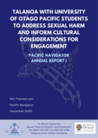 Talanoa with University of Otago Pacific Students to Address Sexual Harm and Inform Cultural Considerations for Engagement: Pacific Navigator Annual Report I