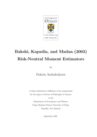 Bakshi, Kapadia, and Madan (2003) Risk-Neutral Moment Estimators