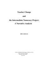 Teacher Change and the Intermediate Numeracy Project: A Narrative Analysis