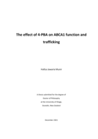 The effect of 4-PBA on ABCA1 function and trafficking