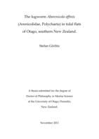 The lugworm Abarenicola affinis (Arenicolidae, Polychaeta) in tidal flats of Otago, southern New Zealand.