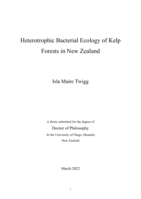 Heterotrophic bacterial ecology of kelp forests in New Zealand