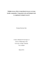Multiple-stressor effects of agricultural stressors on stream benthic communities: Using genetic tools and biological traits to complement ecological research