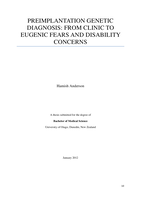Preimplantation Genetic Diagnosis: From Clinic to Eugenic Fears and Disability Concerns
