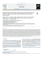 General functional connectivity: Shared features of resting-state and task fMRI drive reliable and heritable individual differences in functional brain networks