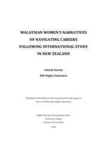 Malaysian women's narratives of navigating careers following international study in New Zealand