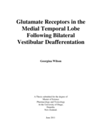 Glutamate Receptors in the Medial Temporal Lobe Following Bilateral Vestibular Deafferentation