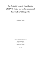 The Pesticide Loss via Volatilisation (PLOVO) Model and an Environmental Fate Study of Chlorpyrifos