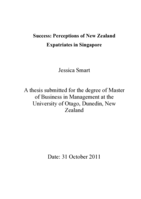 Success? Perceptions of New Zealand Expatriates in Singapore