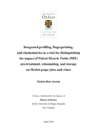 Integrated profiling, fingerprinting,  and chemometrics as a tool for distinguishing  the impact of Pulsed Electric Fields (PEF)  pre-treatment, winemaking, and storage  on Merlot grape juice and wines