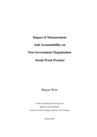 Impact of measurement and accountability on non government organisation social work practice