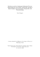 Beethoven and the archetypal-alchemical process: Approaching the late works analytically through a quasi-Jungian and Neumannian temporality and phenomenology