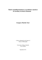 Matrix metalloproteinases as predictive markers of coronary in-stent restenosis