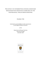 The effect of interrupting evening sedentary behaviour with resistance exercises on the postprandial triglyceride response