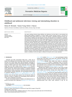 Childhood and adolescent television viewing and internalising disorders in adulthood
