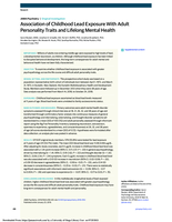 Association of childhood lead exposure with adult personality traits and lifelong mental health