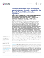 Quantification of the pace of biological aging in humans through a blood test, the DunedinPoAm DNA methylation algorithm