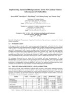 Implementing Automated Photogrammetry for the New Zealand eScience Infrastructure (NeSI) Facilities
