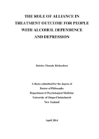 The Role of Alliance in Treatment Outcome for People with Alcohol Dependence and Depression