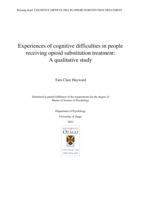 Experiences of cognitive difficulties in people receiving opioid substitution treatment: A qualitative study