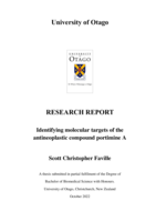 Identifying molecular targets of the antineoplastic compound portimine A