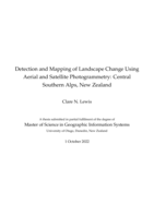 Detection and Mapping of Landscape Change Using Aerial and Satellite Photogrammetry: Central Southern Alps, New Zealand
