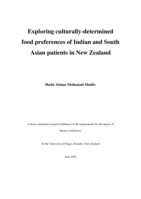 Exploring culturally-determined food preferences of Indian and South Asian patients in New Zealand