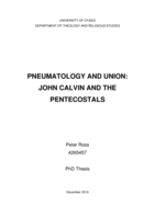 Pneumatology and Union: John Calvin and the Pentecostals