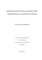 Agricultural intensification and stream health: combined impacts of pesticide and sediment