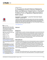 Is Toxoplasma gondii infection related to brain and behavior impairments in humans? Evidence from a population-representative birth cohort