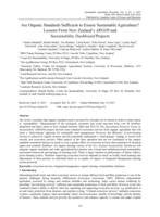 Are Organic Standards Sufficient to Ensure Sustainable Agriculture? Lessons From New Zealand’s ARGOS and Sustainability Dashboard Projects