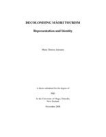 Decolonising Māori tourism : representation and identity