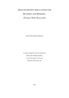 Ground motion simulations for Dunedin and Mosgiel, Otago, New Zealand