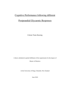 Cognitive Performance following different Postprandial Glycaemic Responses