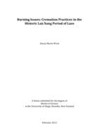 Burning Issues: Cremation Practices in the Historic Lan Xang Period of Laos