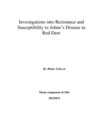 Investigations into resistance and susceptibility to Johne's Disease in Red Deer