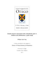 Genetic factors associated with orthodontic pain in children and adolescents: a pilot study