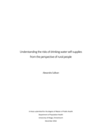 Understanding the risks of drinking water self-supplies from the perspective of rural people