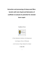 Extraction and processing of sheep wool fibre keratin with ionic liquid and fabrication of scaffolds to evaluate its potential for alveolar bone repair